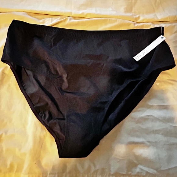 BRIEFS, BATHING SUIT BOTTOM, NYLON SPANDEX, BLACK, SIZE 4X, ADDITION ELLE, - Picture 1 of 5